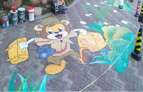 枝江夏季画地面彩绘会遇到的问题