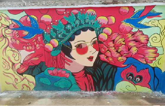 枝江墙体彩绘-网红墙