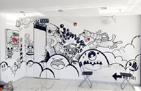 枝江手绘墙并非传统涂鸦。